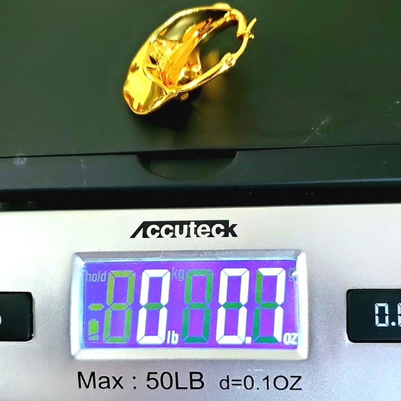 Swirl Large Gold Hoop Wow Designer Influnced Earrings - Picture 4 of 4